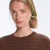 T-shirt oversize z krótkim rękawem z mieszanki bawełny w paski T-shirt oversize z krótkim rękawem z mieszanki bawełny w paski