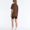 T-shirt oversize z krótkim rękawem z mieszanki bawełny w paski T-shirt oversize z krótkim rękawem z mieszanki bawełny w paski