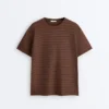 T-shirt oversize z krótkim rękawem z mieszanki bawełny w paski T-shirt oversize z krótkim rękawem z mieszanki bawełny w paski