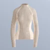 T-shirt termiczny z kontrastową dzianiną prążkowaną T-shirt termiczny z kontrastową dzianiną prążkowaną