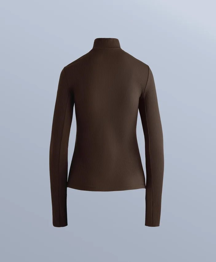 T-shirt termiczny z prążkowanym dekoltem T-shirt termiczny z prążkowanym dekoltem
