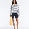 T-shirt z długim rękawem o luźnym kroju oversize z mieszanki bawełny w paski T-shirt z długim rękawem o luźnym kroju oversize z mieszanki bawełny w paski