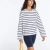 T-shirt z długim rękawem o luźnym kroju oversize z mieszanki bawełny w paski T-shirt z długim rękawem o luźnym kroju oversize z mieszanki bawełny w paski