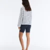 T-shirt z długim rękawem o luźnym kroju oversize z mieszanki bawełny w paski T-shirt z długim rękawem o luźnym kroju oversize z mieszanki bawełny w paski