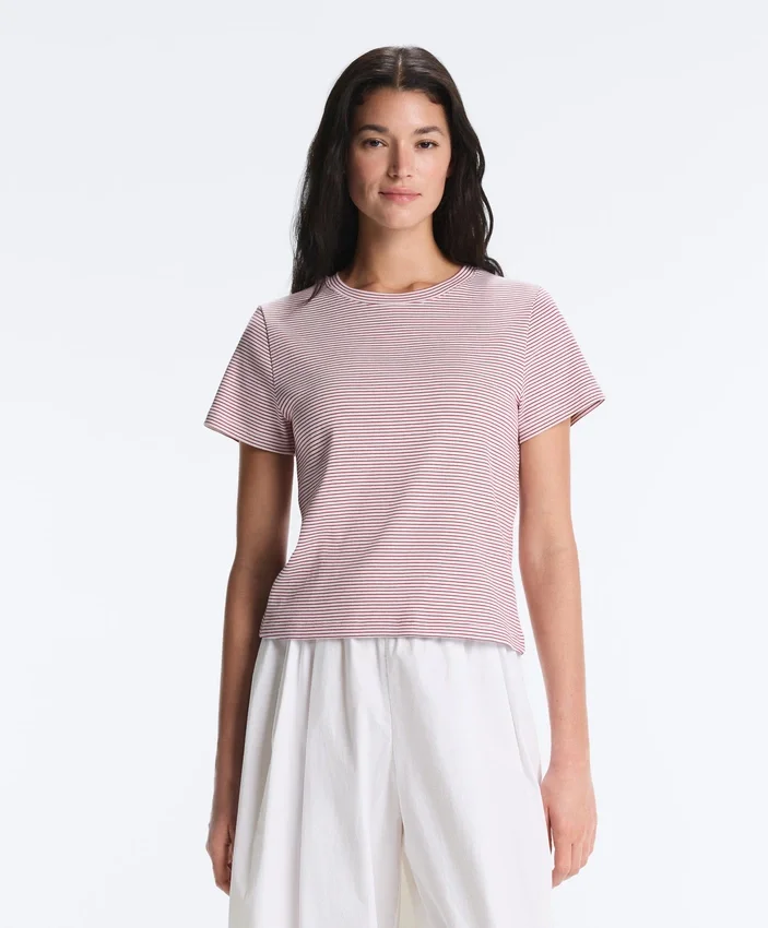 T-shirt z krótkim rękawem o regularnym kroju w paski z mieszanki bawełny T-shirt z krótkim rękawem o regularnym kroju w paski z mieszanki bawełny