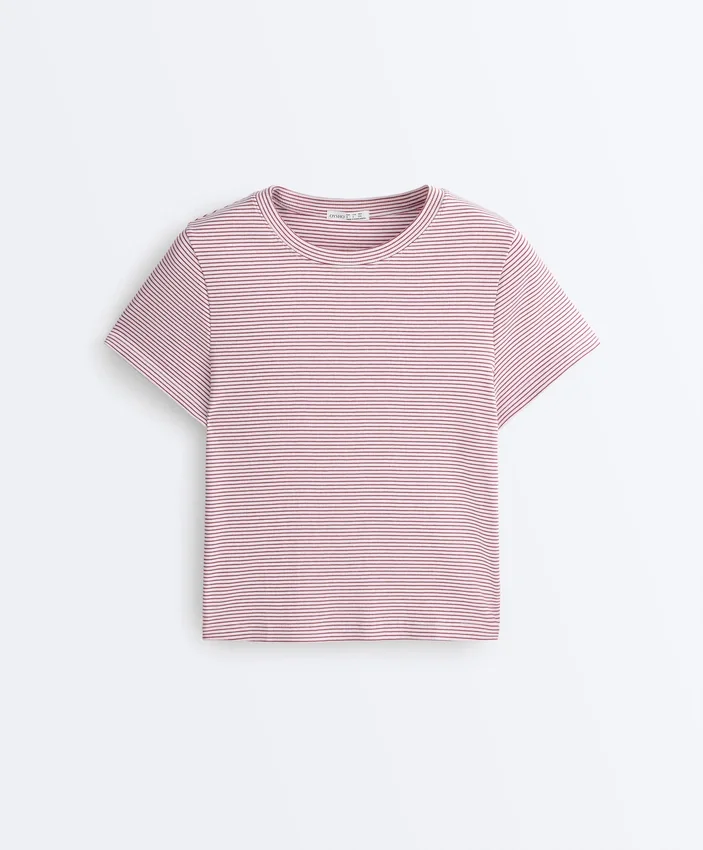 T-shirt z krótkim rękawem o regularnym kroju w paski z mieszanki bawełny T-shirt z krótkim rękawem o regularnym kroju w paski z mieszanki bawełny