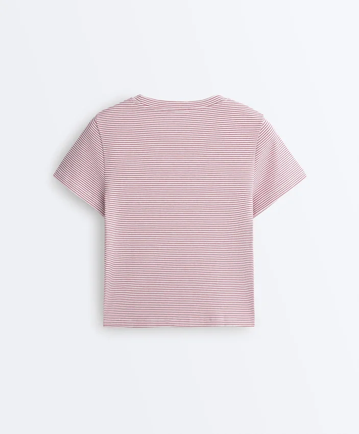 T-shirt z krótkim rękawem o regularnym kroju w paski z mieszanki bawełny T-shirt z krótkim rękawem o regularnym kroju w paski z mieszanki bawełny