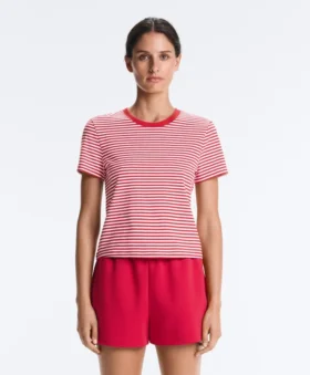 T-shirt z krótkim rękawem o regularnym kroju z mieszanki bawełny w paski