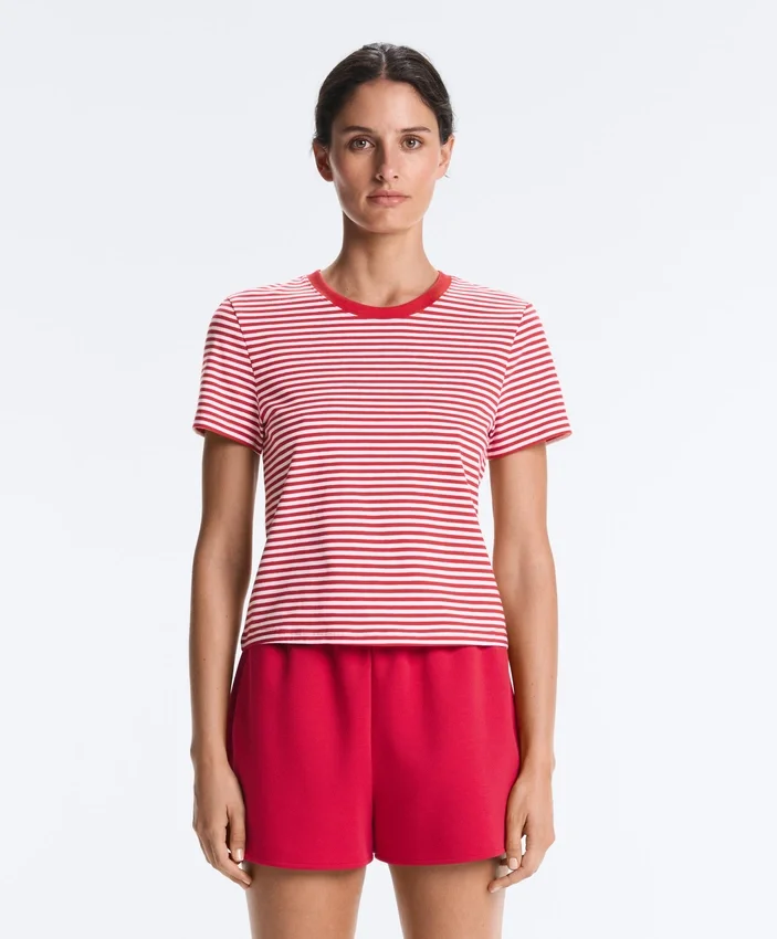 T-shirt z krótkim rękawem o regularnym kroju z mieszanki bawełny w paski T-shirt z krótkim rękawem o regularnym kroju z mieszanki bawełny w paski
