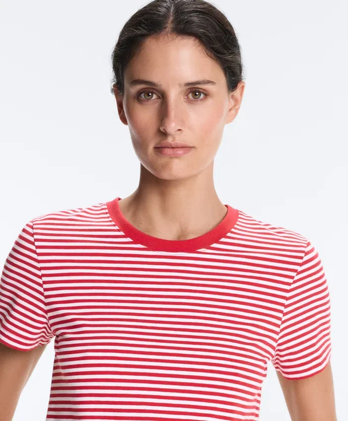 T-shirt z krótkim rękawem o regularnym kroju z mieszanki bawełny w paski T-shirt z krótkim rękawem o regularnym kroju z mieszanki bawełny w paski