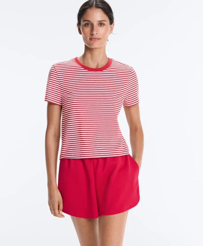 T-shirt z krótkim rękawem o regularnym kroju z mieszanki bawełny w paski T-shirt z krótkim rękawem o regularnym kroju z mieszanki bawełny w paski