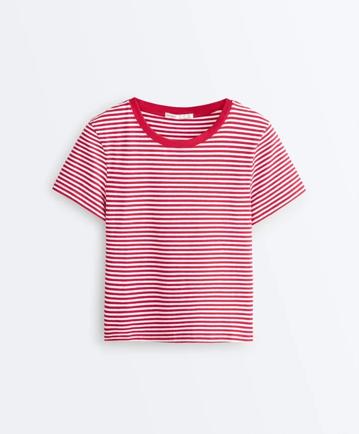 T-shirt z krótkim rękawem o regularnym kroju z mieszanki bawełny w paski T-shirt z krótkim rękawem o regularnym kroju z mieszanki bawełny w paski