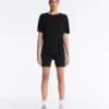T-shirt z krótkim rękawem z mieszanki modalu z zaokrąglonym tyłem T-shirt z krótkim rękawem z mieszanki modalu z zaokrąglonym tyłem