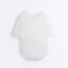 T-shirt z krótkim rękawem z mieszanki modalu z zaokrąglonym tyłem T-shirt z krótkim rękawem z mieszanki modalu z zaokrąglonym tyłem