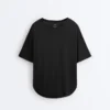 T-shirt z krótkim rękawem z mieszanki modalu z zaokrąglonym tyłem T-shirt z krótkim rękawem z mieszanki modalu z zaokrąglonym tyłem