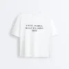 T-shirt z mieszanki bawełny o prostym kroju, z krótkim rękawem i nadrukiem T-shirt z mieszanki bawełny o prostym kroju, z krótkim rękawem i nadrukiem