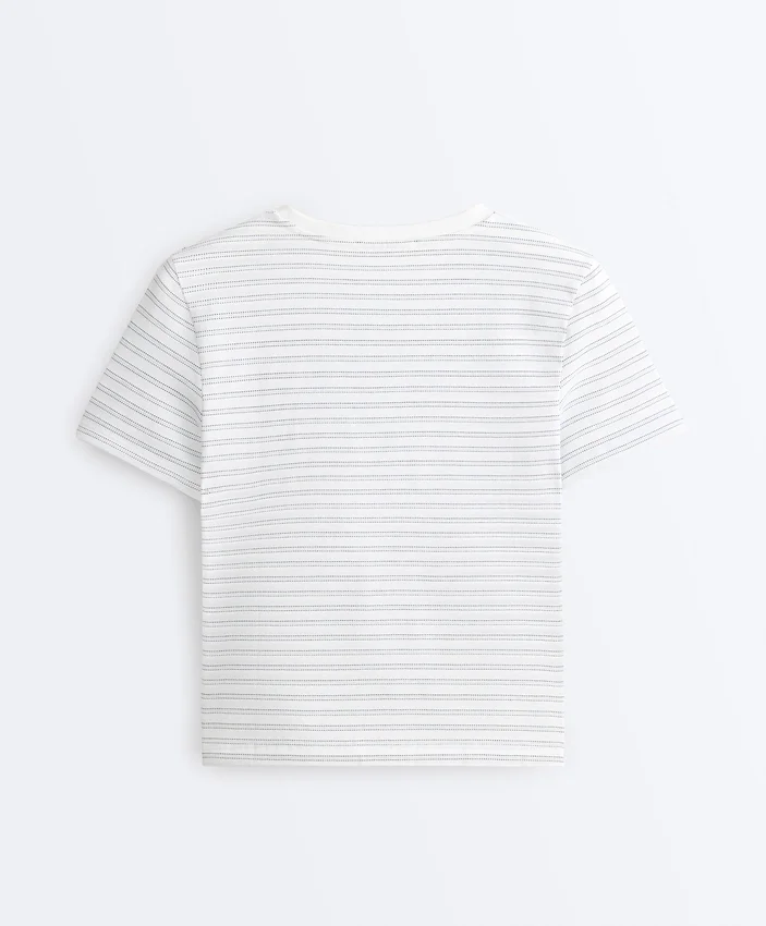 T-shirt z mieszanki bawełny w paski o regularnym kroju T-shirt z mieszanki bawełny w paski o regularnym kroju