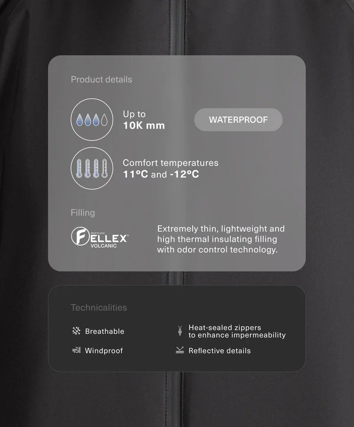 Techniczna kurtka z podszewką Fellex® Volcanic 10K, wodoodporna Techniczna kurtka z podszewką Fellex® Volcanic 10K, wodoodporna