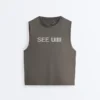 Techniczny T-shirt bez rękawów z nadrukiem Techniczny T-shirt bez rękawów z nadrukiem