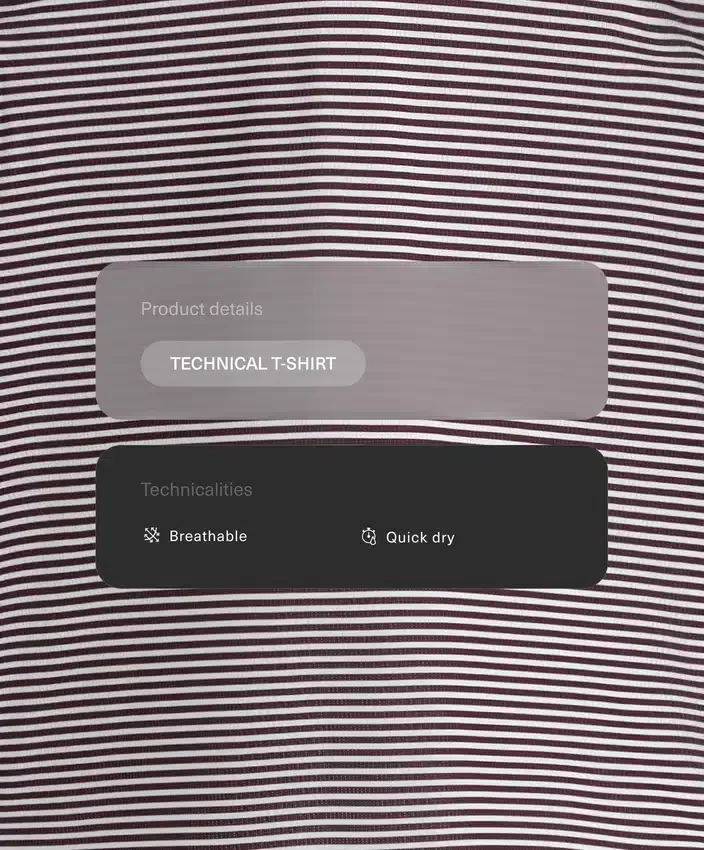 Techniczny T-shirt w paski z długim rękawem Techniczny T-shirt w paski z długim rękawem