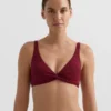 Top bikini typu halter z tkaniny żakardowej w drobną kratkę Top bikini typu halter z tkaniny żakardowej w drobną kratkę