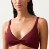 Top bikini typu halter z tkaniny żakardowej w drobną kratkę Top bikini typu halter z tkaniny żakardowej w drobną kratkę