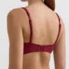 Top bikini typu halter z tkaniny żakardowej w drobną kratkę Top bikini typu halter z tkaniny żakardowej w drobną kratkę