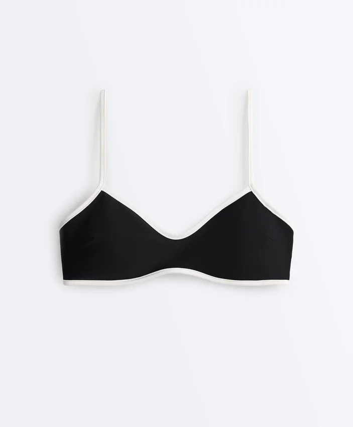 Top bikini z kontrastowymi wykończeniami Top bikini z kontrastowymi wykończeniami