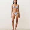 Top bikini z trójkątnymi miseczkami, w paski, z wiązaniem na szyi Top bikini z trójkątnymi miseczkami, w paski, z wiązaniem na szyi