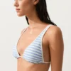 Top bikini z trójkątnymi miseczkami, w paski, z wiązaniem na szyi Top bikini z trójkątnymi miseczkami, w paski, z wiązaniem na szyi