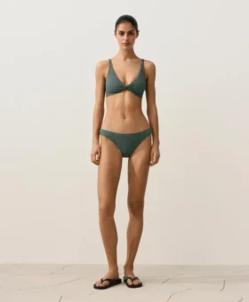 Top bikini z wiązaniem na szyi w kratkę