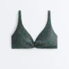Top bikini z wiązaniem na szyi w kratkę Top bikini z wiązaniem na szyi w kratkę