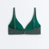Top bikini z wiązaniem na szyi w kratkę Top bikini z wiązaniem na szyi w kratkę