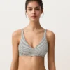 Topy bikini typu halter w groszki z żakardu Topy bikini typu halter w groszki z żakardu