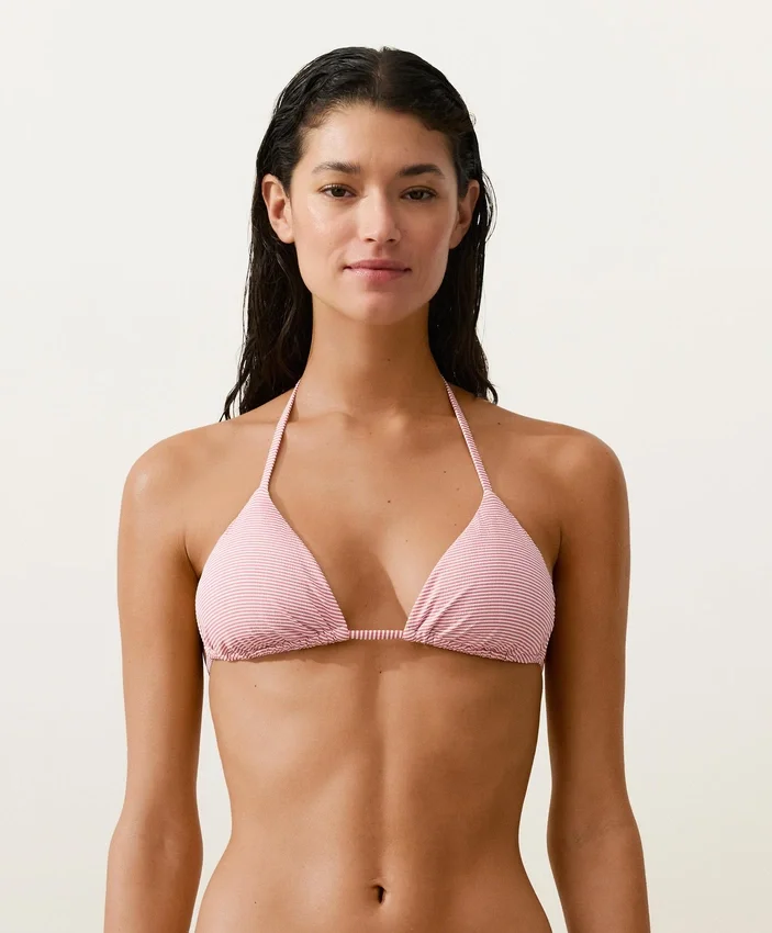 Trójkątny top bikini w paski Trójkątny top bikini w paski