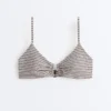 Trójkątny top bikini w paski Trójkątny top bikini w paski