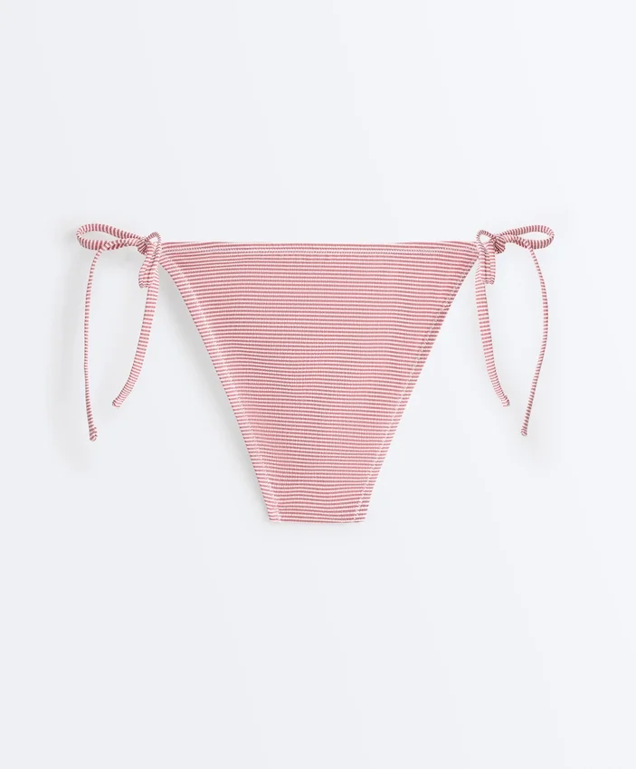 W paski Majtki bikini o średnim stopniu zakrycia z wiązaniem W paski Majtki bikini o średnim stopniu zakrycia z wiązaniem