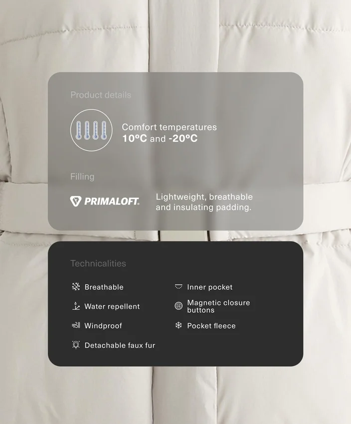 Wodoodporna kurtka midi z wyściółką Primaloft® Wodoodporna kurtka midi z wyściółką Primaloft®