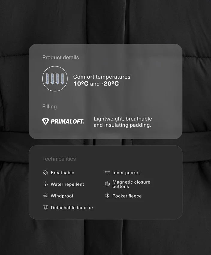Wodoodporna kurtka midi z wyściółką Primaloft® Wodoodporna kurtka midi z wyściółką Primaloft®