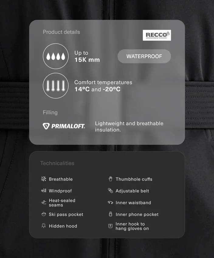 Wodoodporna kurtka narciarska z wypełnieniem Primaloft® Wodoodporna kurtka narciarska z wypełnieniem Primaloft®