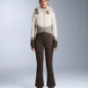 Wodoodporny, dopasowany kombinezon narciarski z elastycznego materiału w stylu color block Wodoodporny, dopasowany kombinezon narciarski z elastycznego materiału w stylu color block