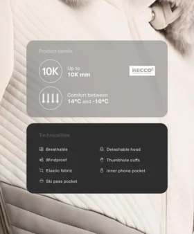 Wodoodporny, dopasowany kombinezon narciarski z elastycznego materiału w stylu color block Wodoodporny, dopasowany kombinezon narciarski z elastycznego materiału w stylu color block
